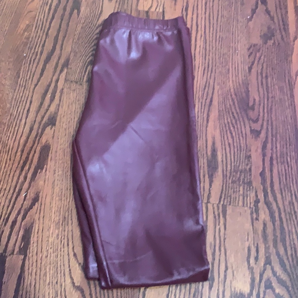 Dark red/burgundy leather pants